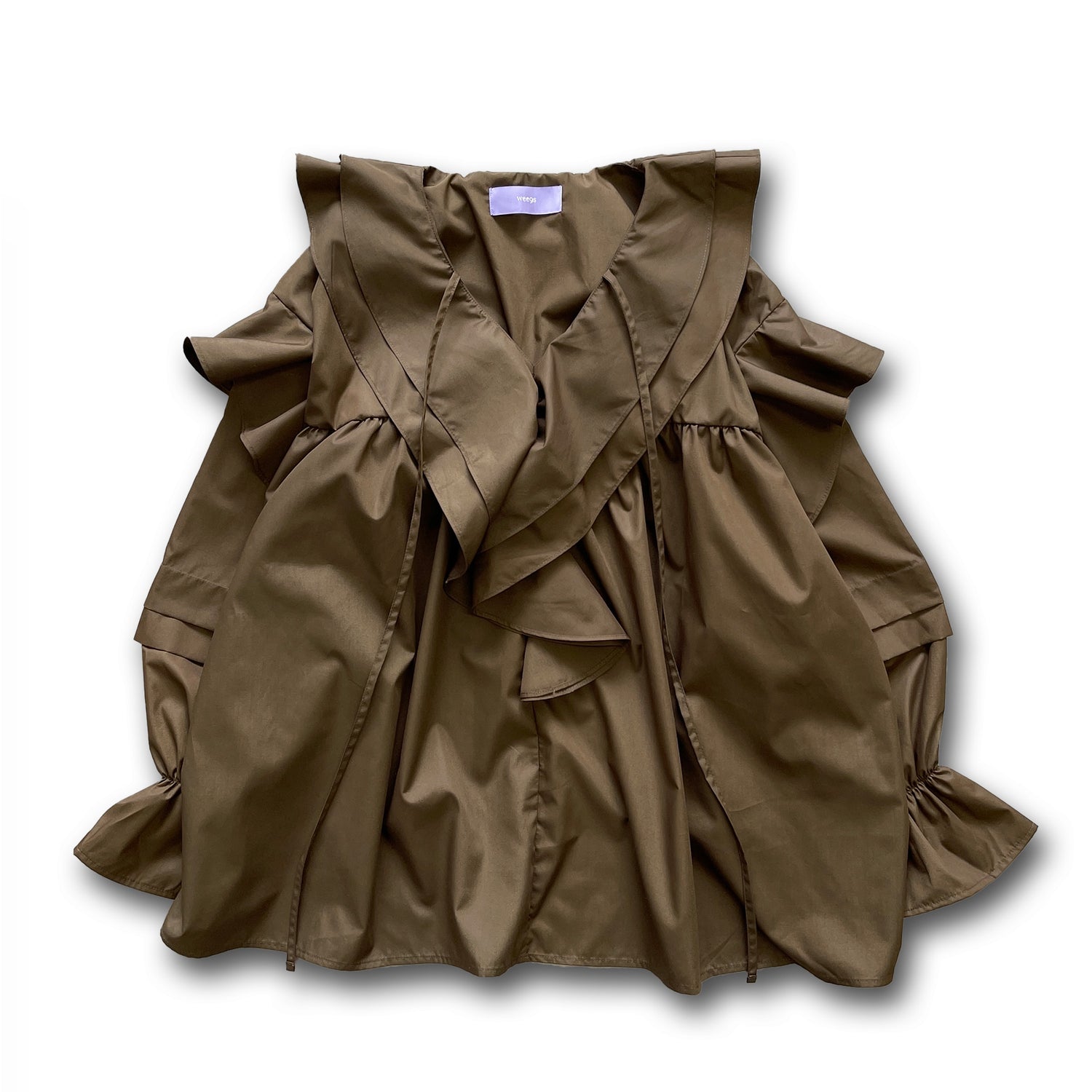 【公式サイト限定カラー】big collar frill blouse / brown