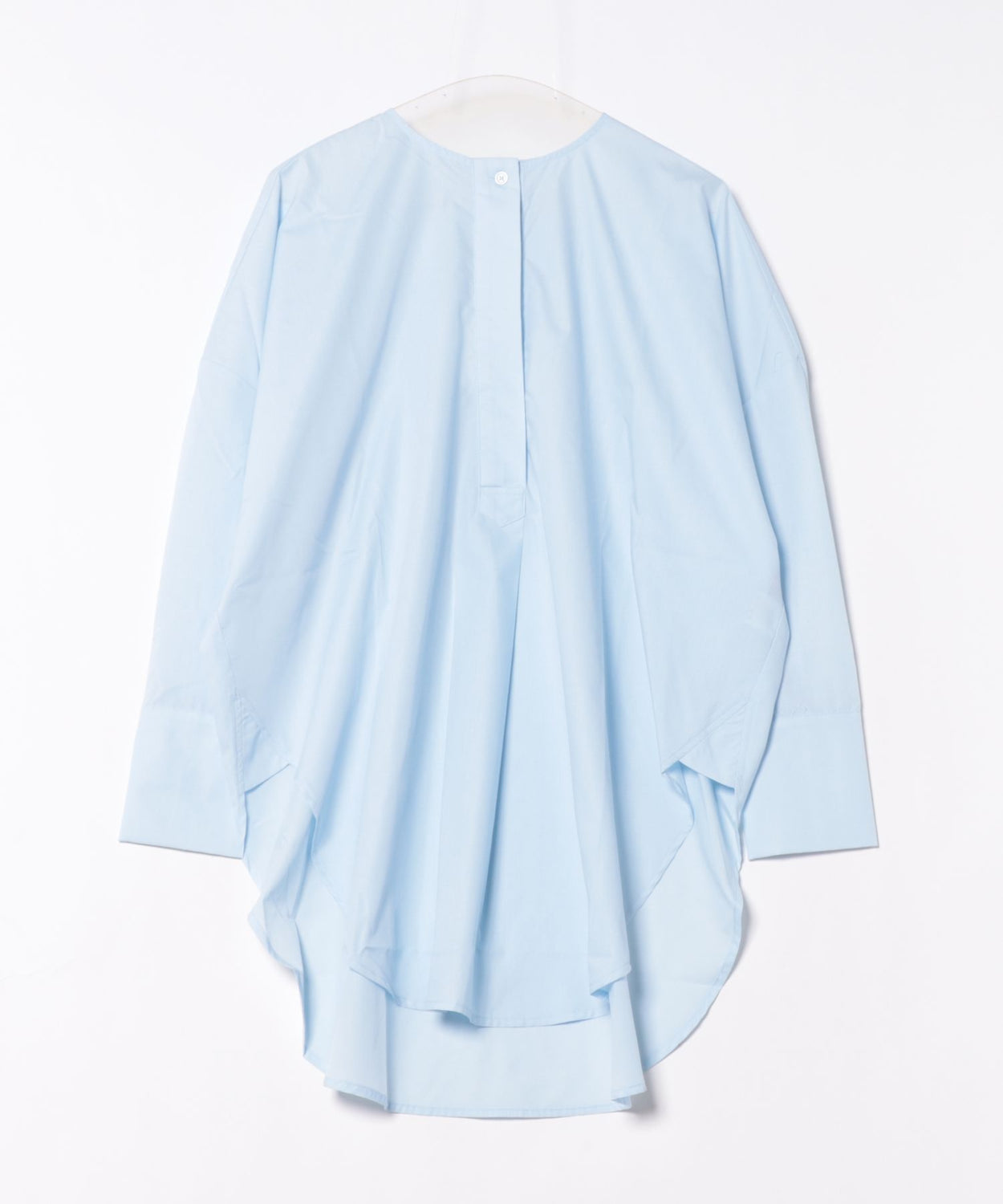 over size no collar mannish shirt / light blue