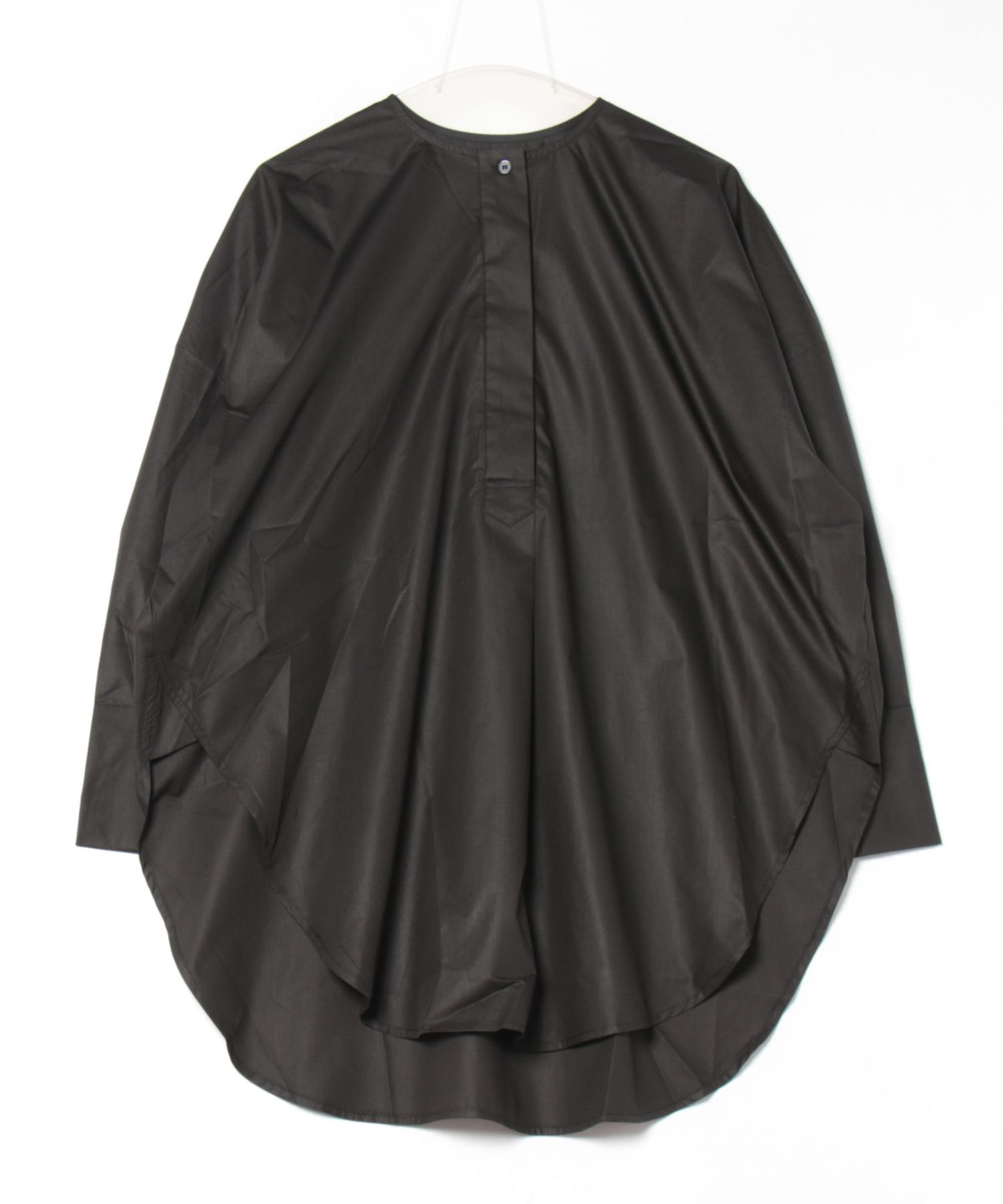 over size no collar mannish shirt / black