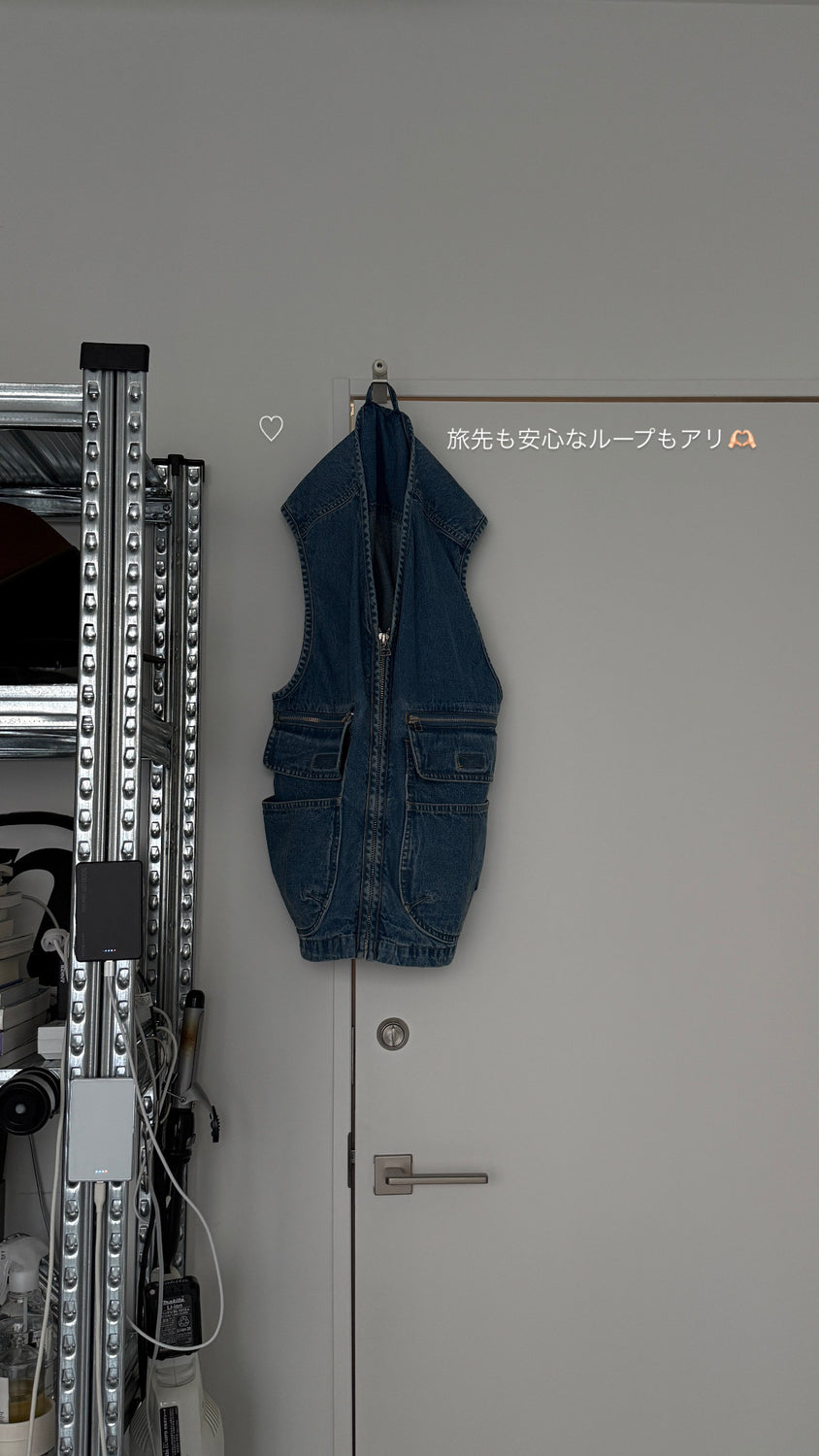 8 pockets BUDDY DENIM VEST / blue