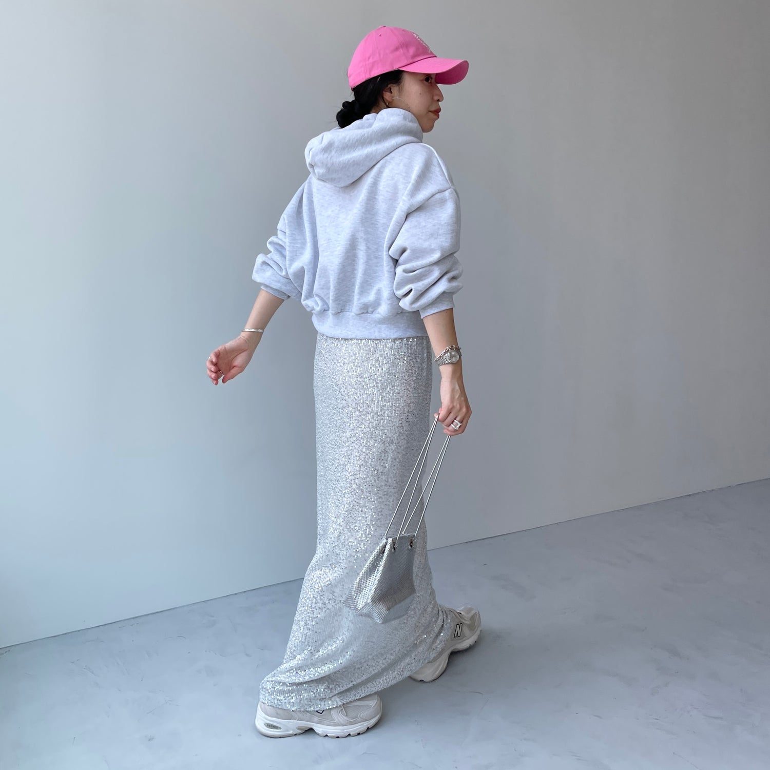 egg short hoodie / gray