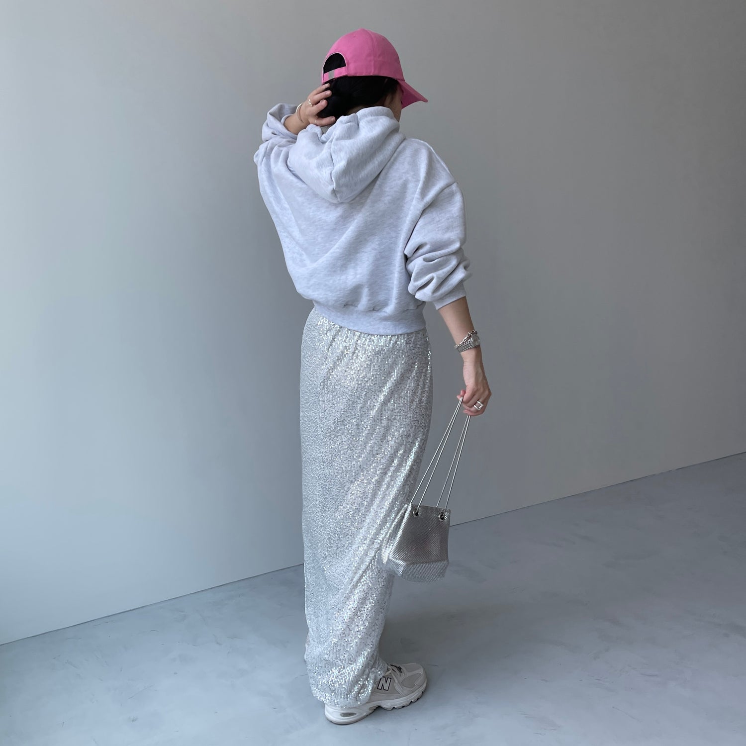 egg short hoodie / gray