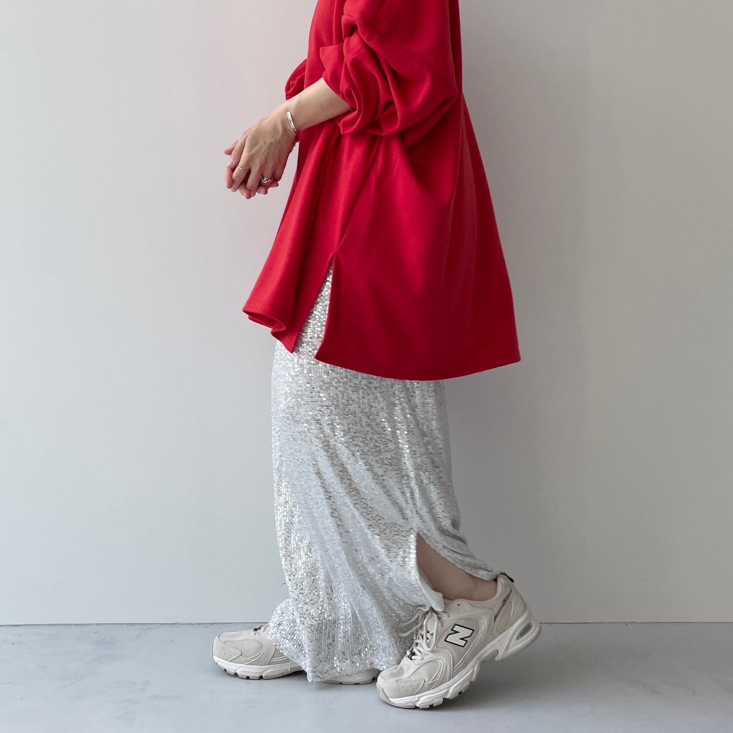 "GIRAGIRA" disco skirt / silver