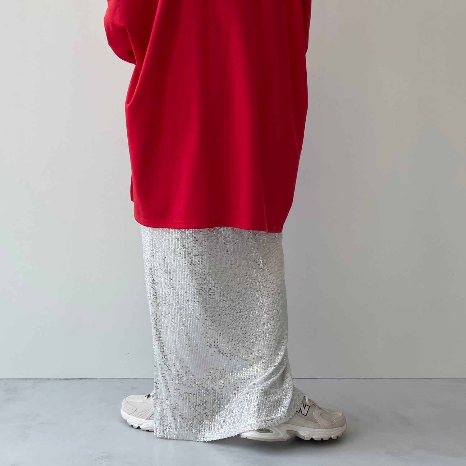 "GIRAGIRA" disco skirt / silver