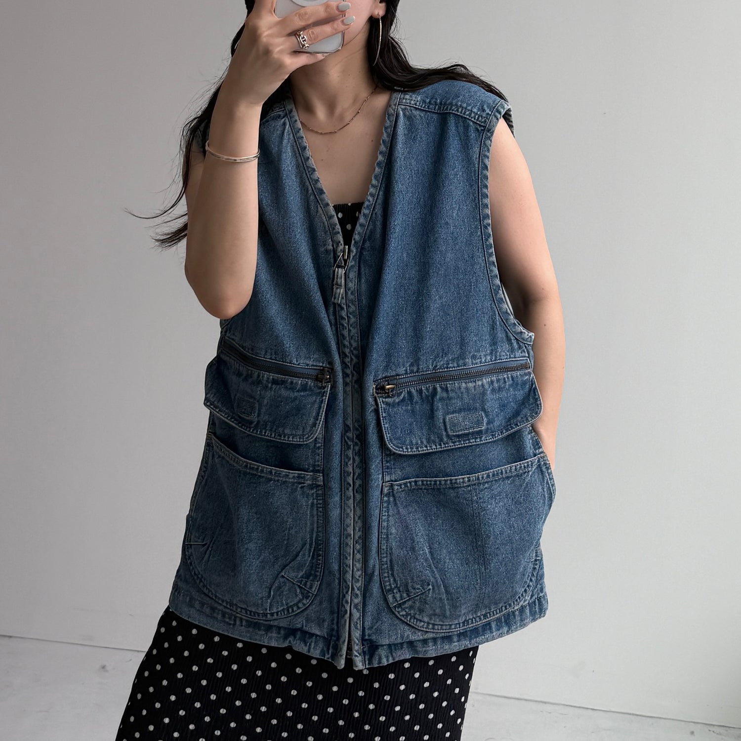 8 pockets BUDDY DENIM VEST / blue