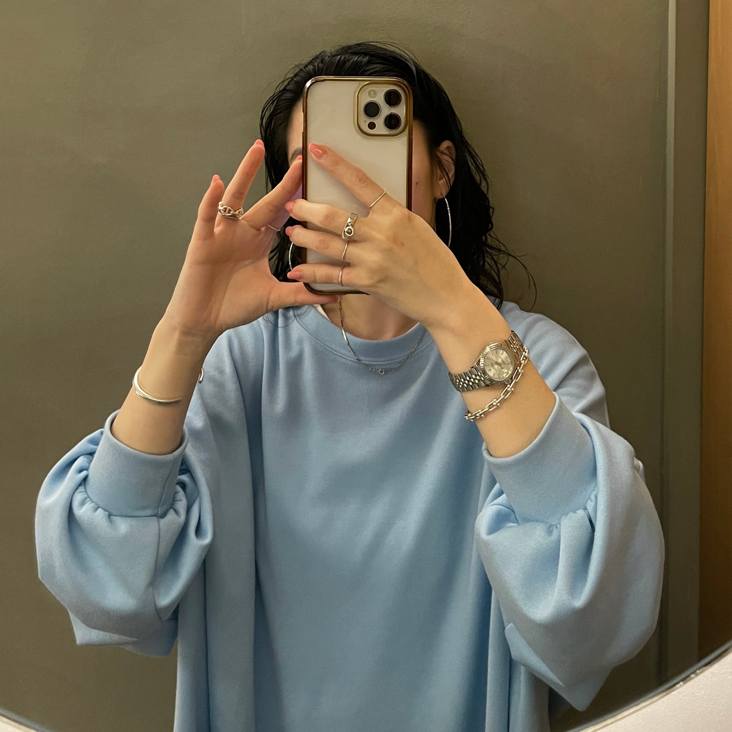 super loose light sweatee / sky blue