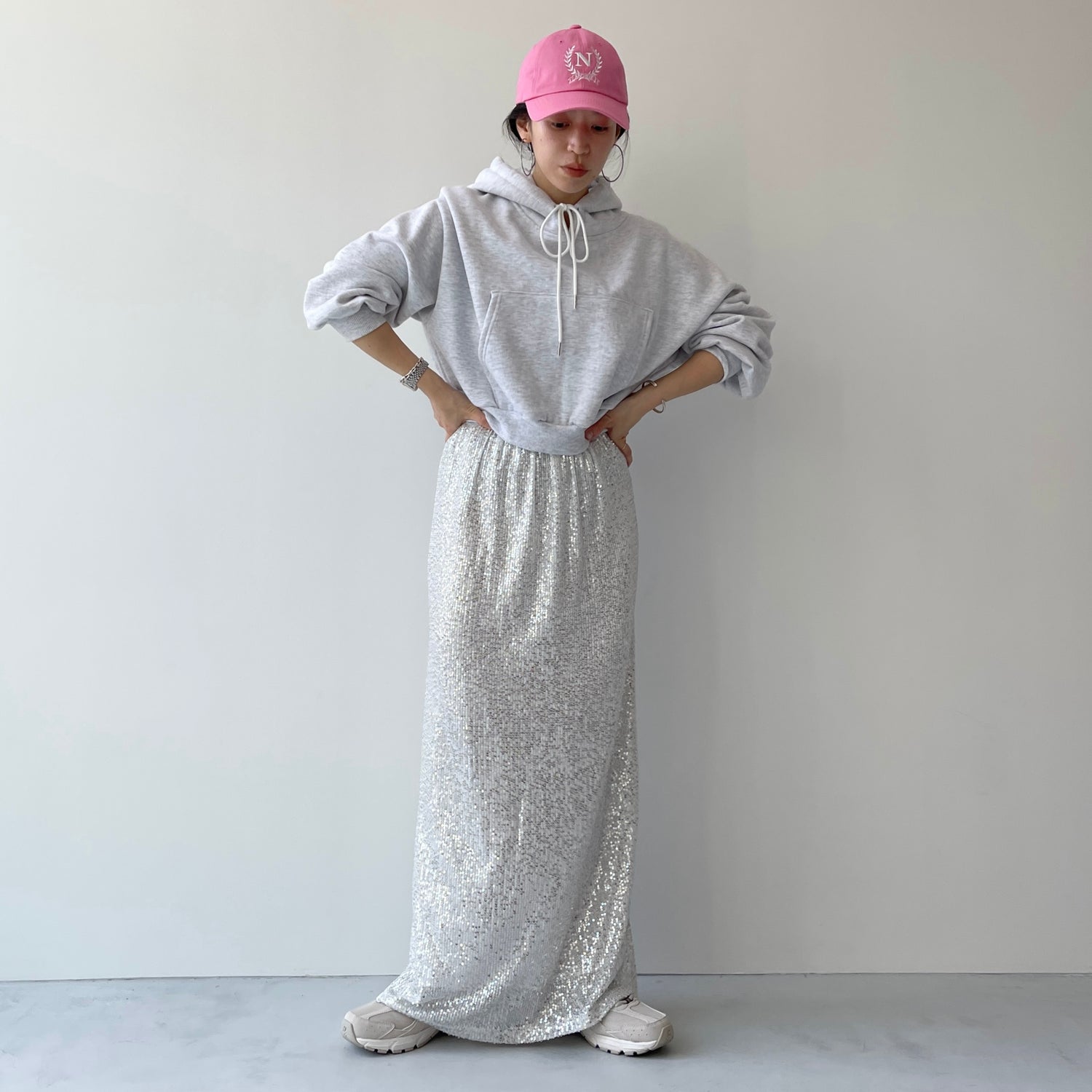 egg short hoodie / gray