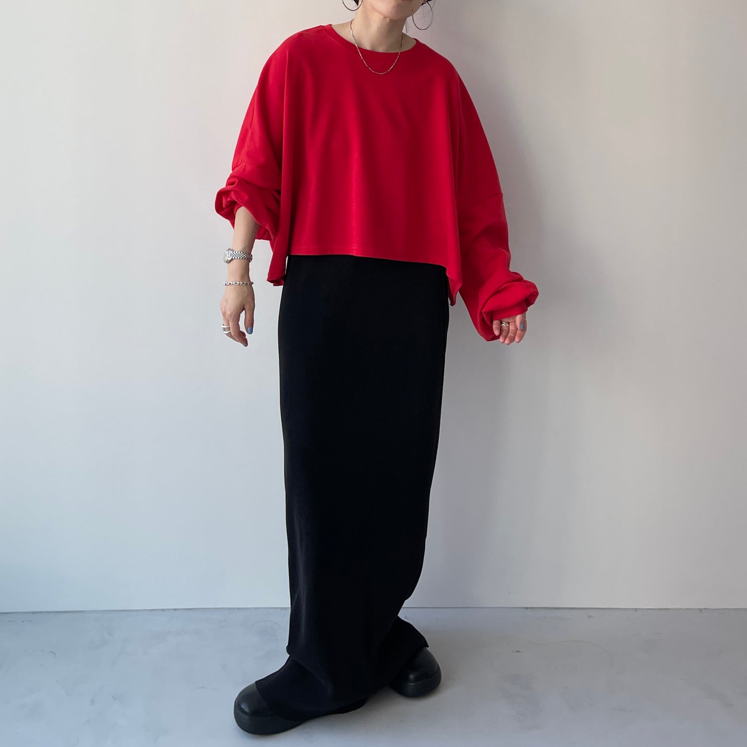 super loose light sweatee / red (short)