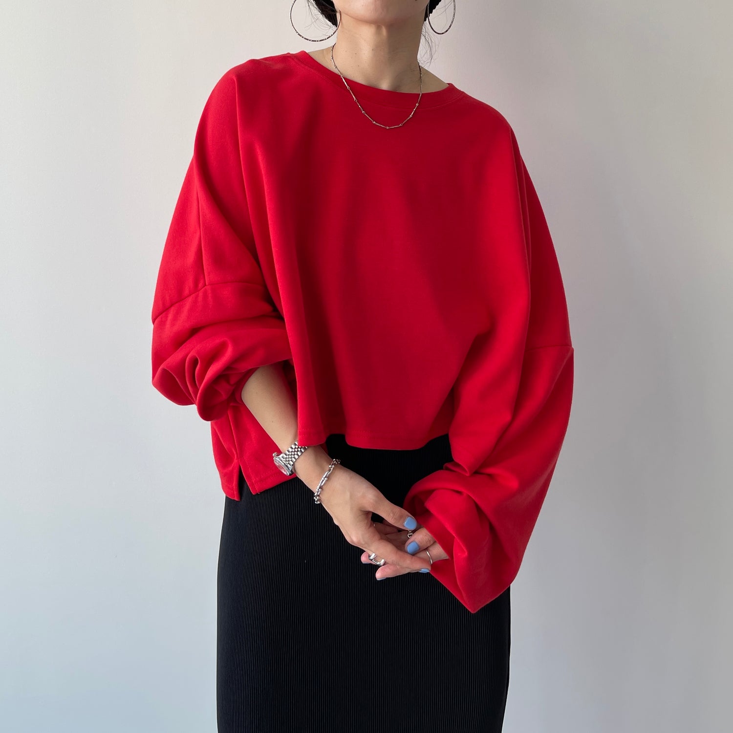 super loose light sweatee / red (short)