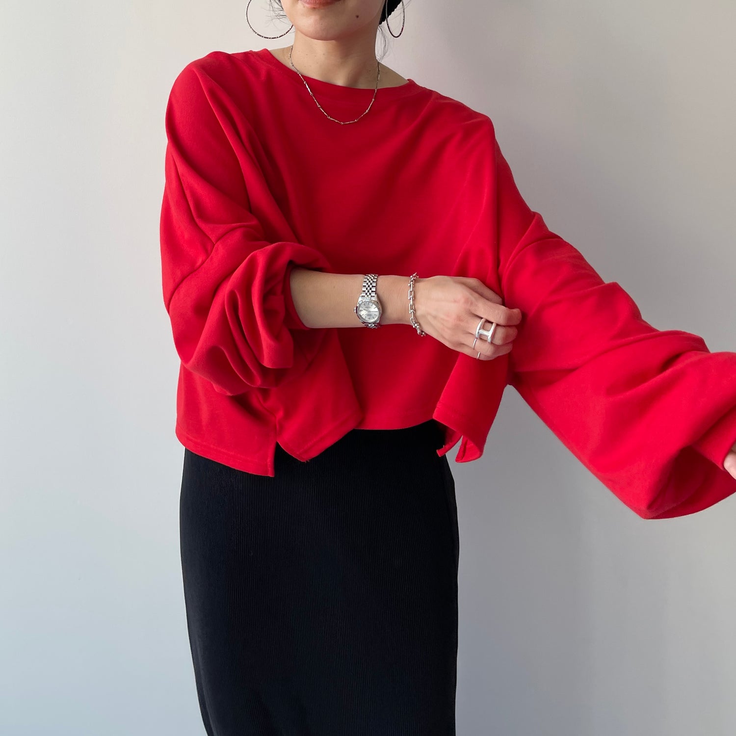 super loose light sweatee / red (short)