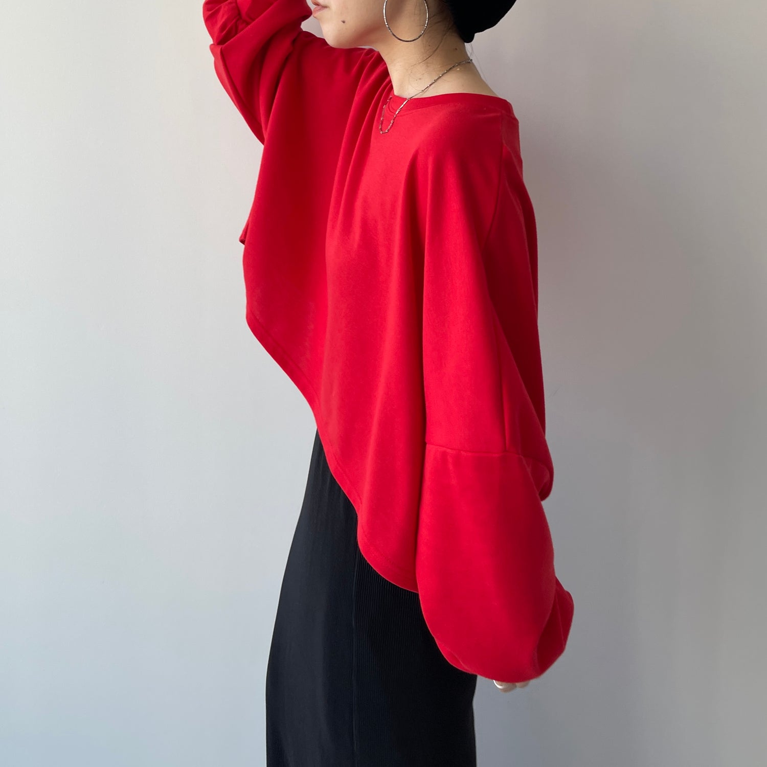 super loose light sweatee / red (short)