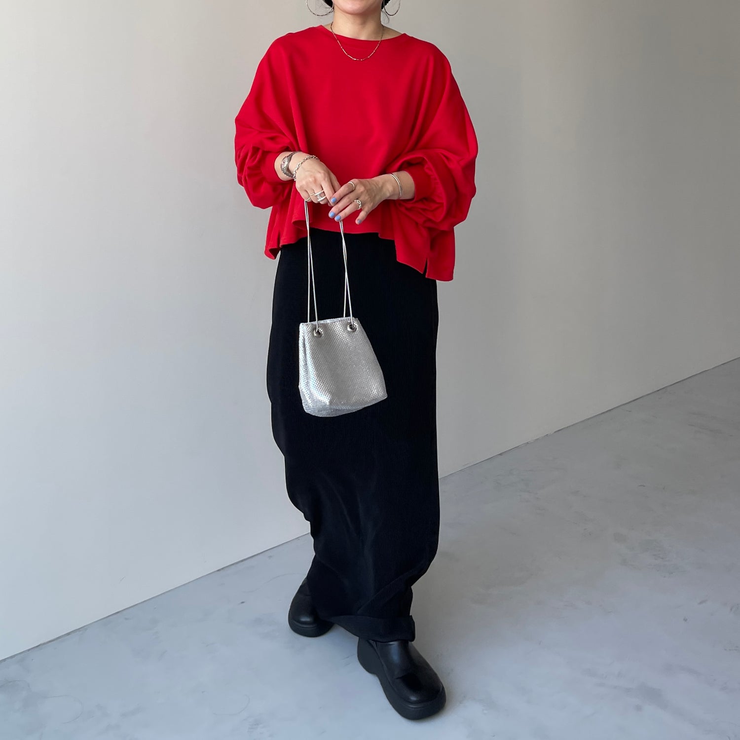 super loose light sweatee / red (short)