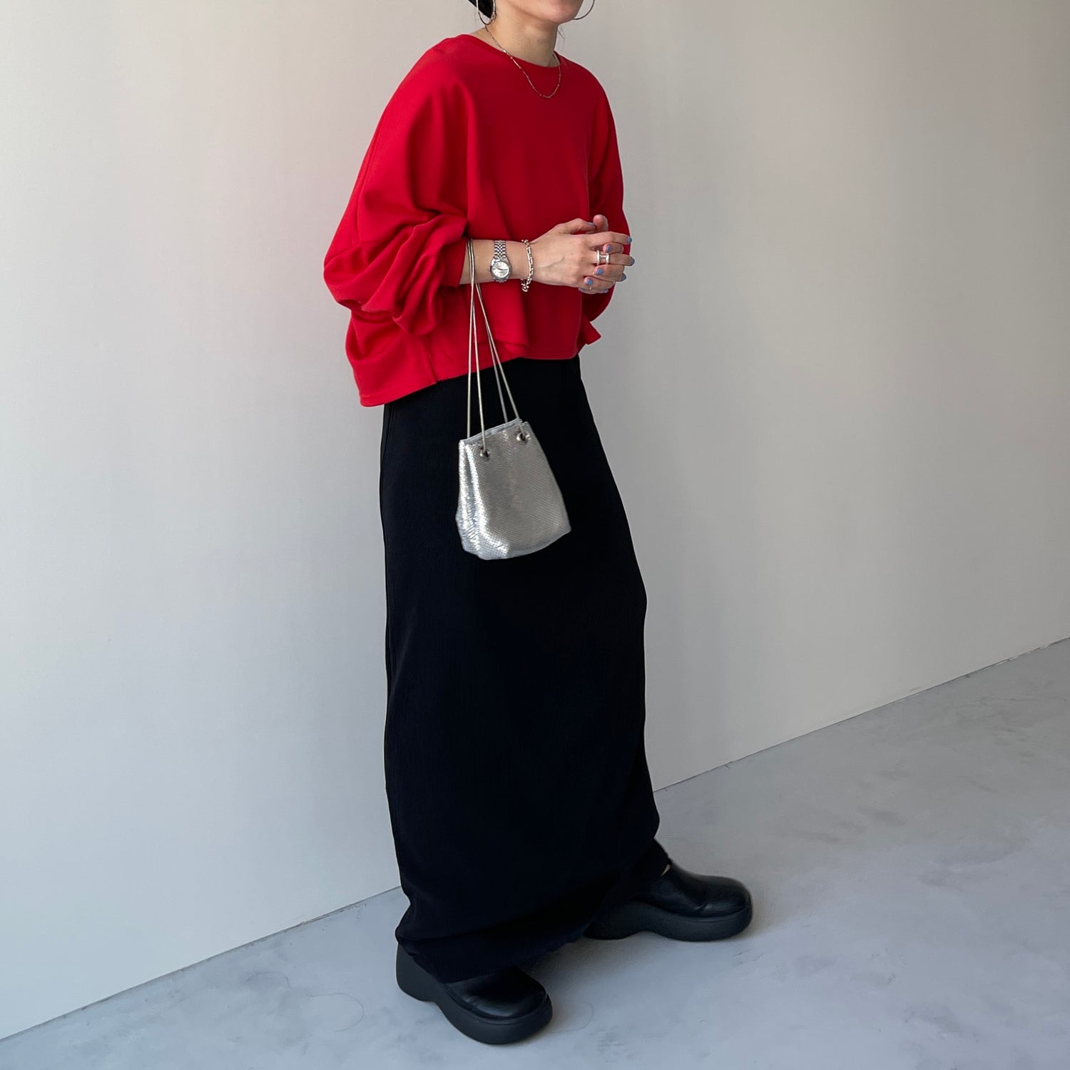 super loose light sweatee / red (short)
