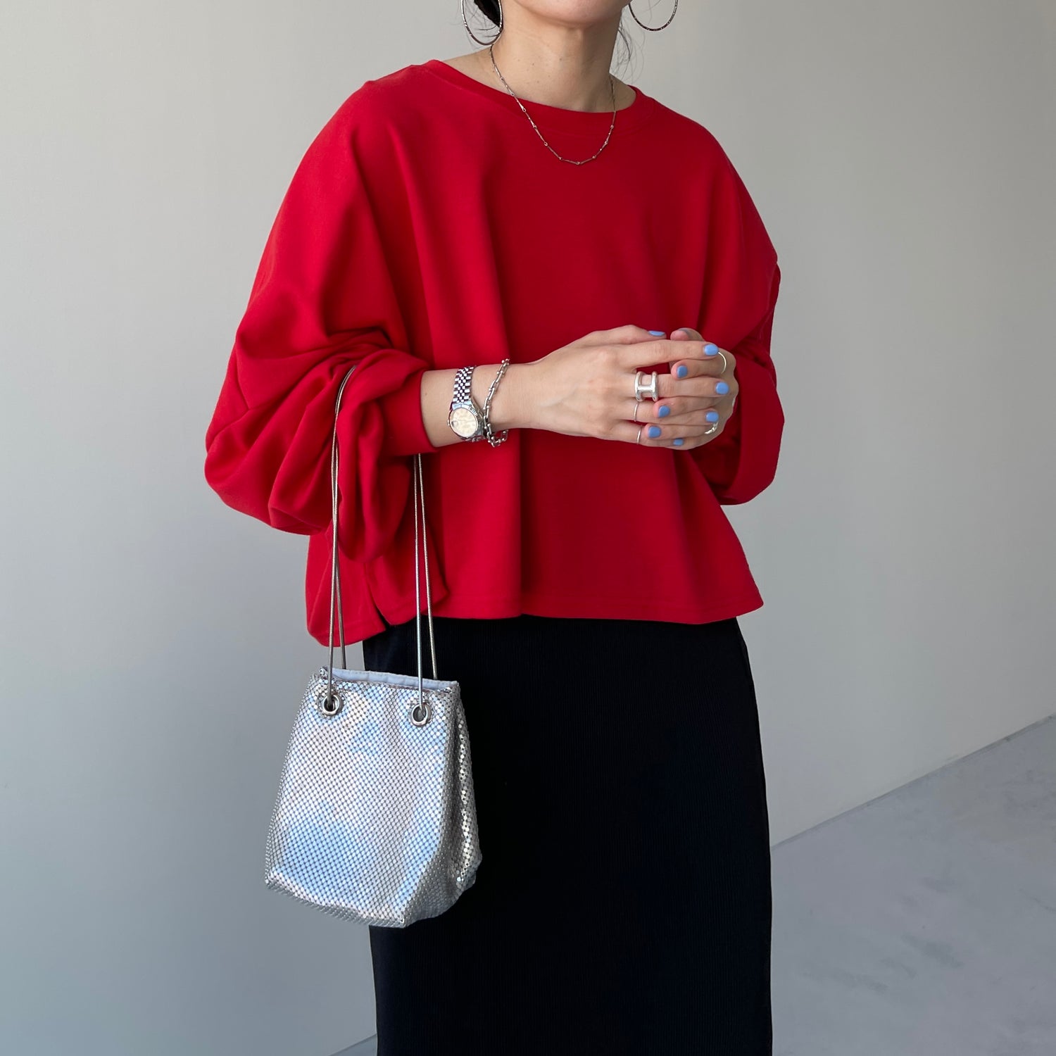 super loose light sweatee / red (short)