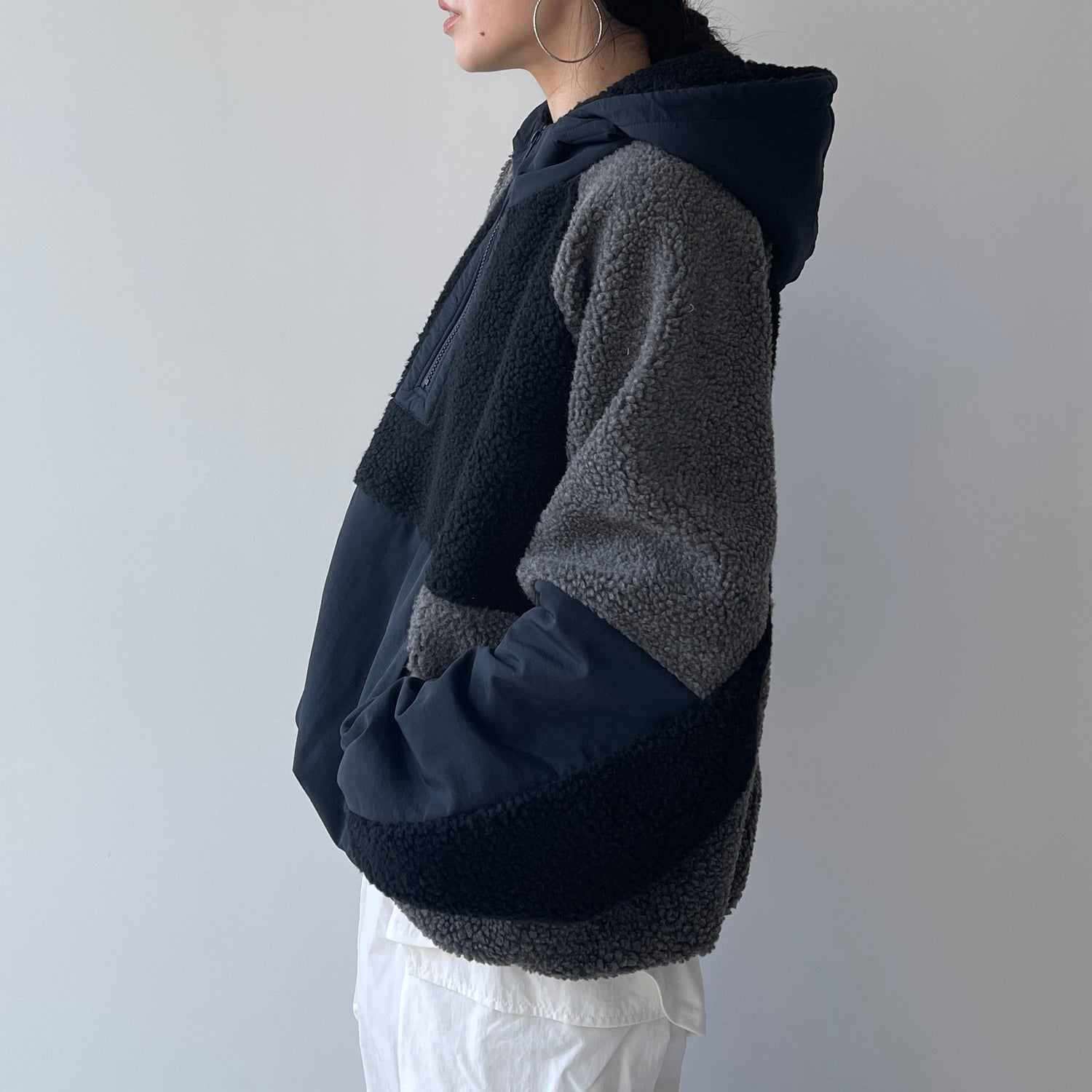 over size BOA hoodie blouson / navy