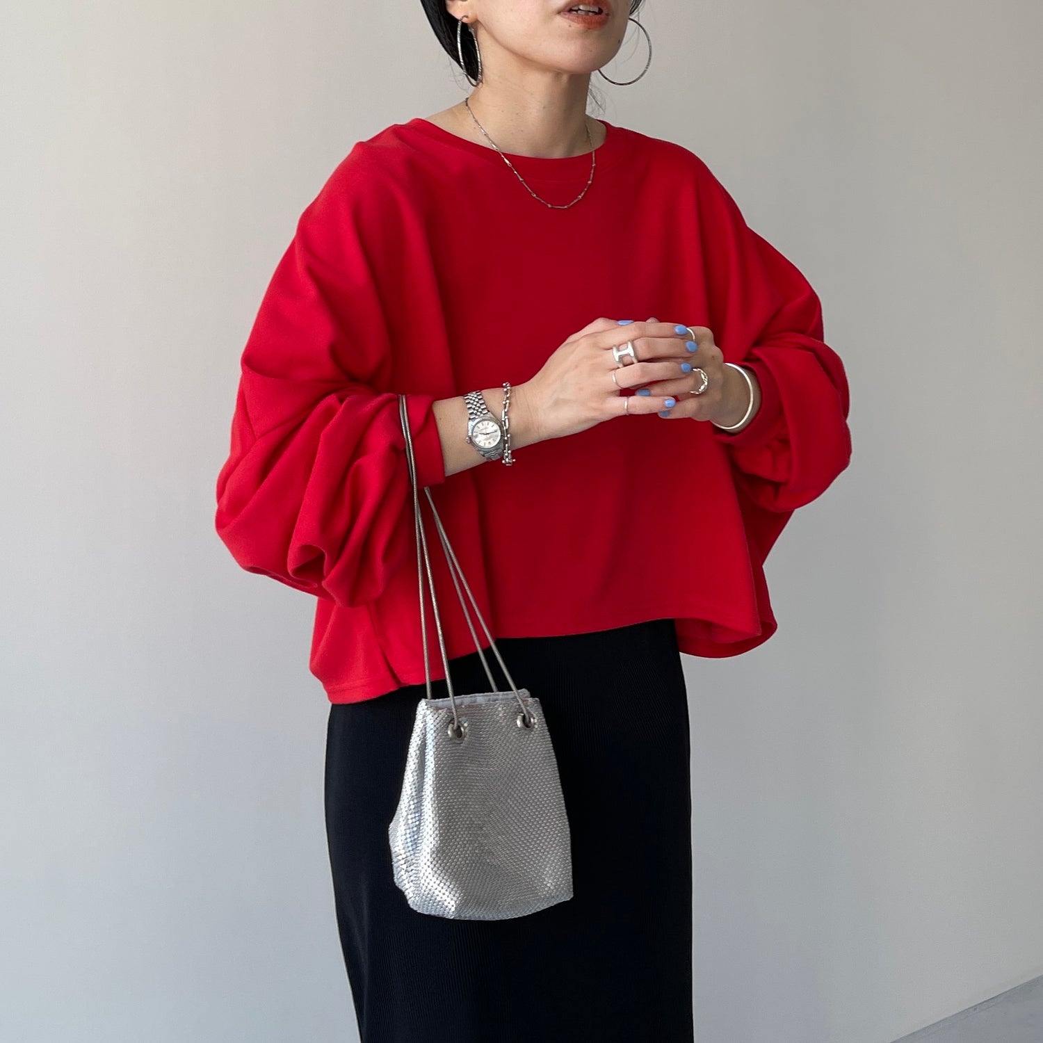 super loose light sweatee / red (short)