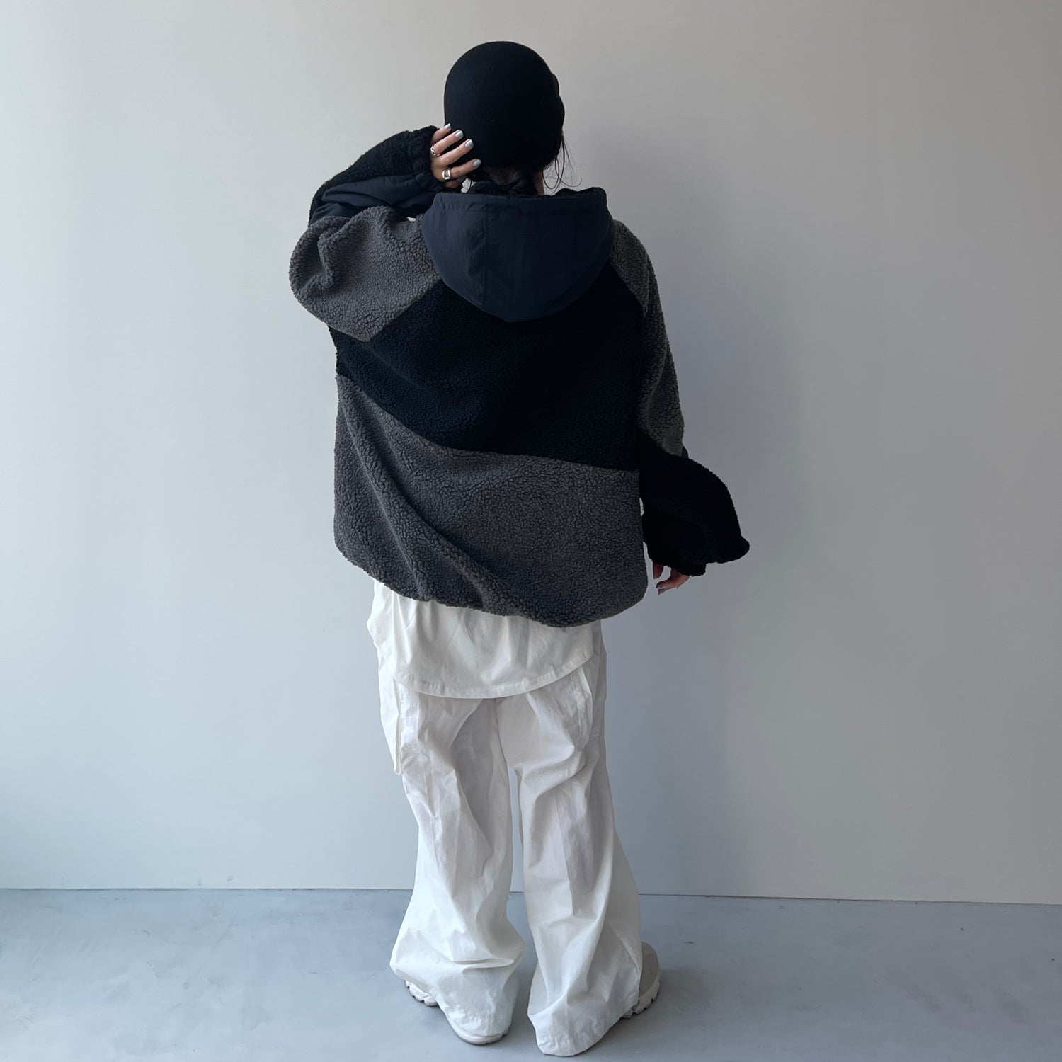 over size BOA hoodie blouson / navy
