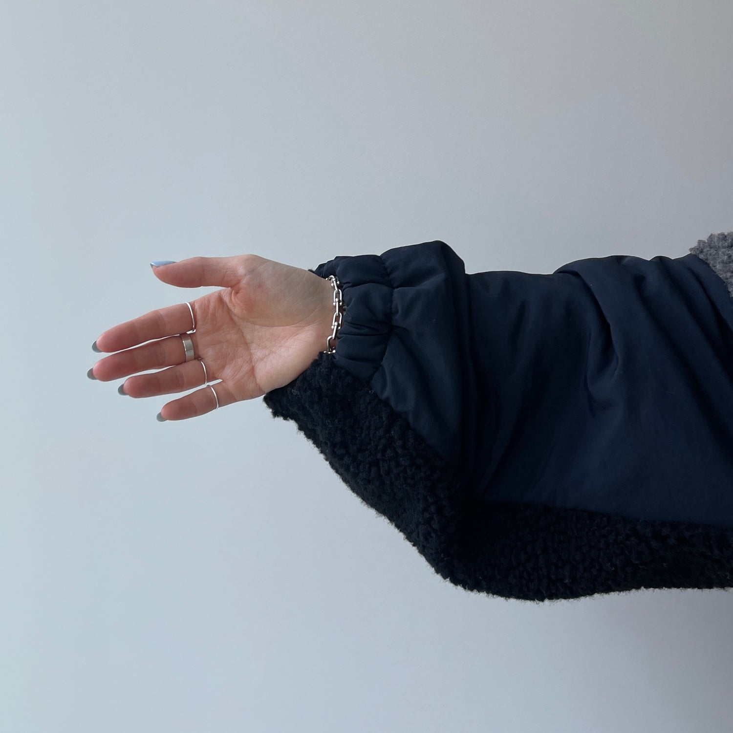 over size BOA hoodie blouson / navy
