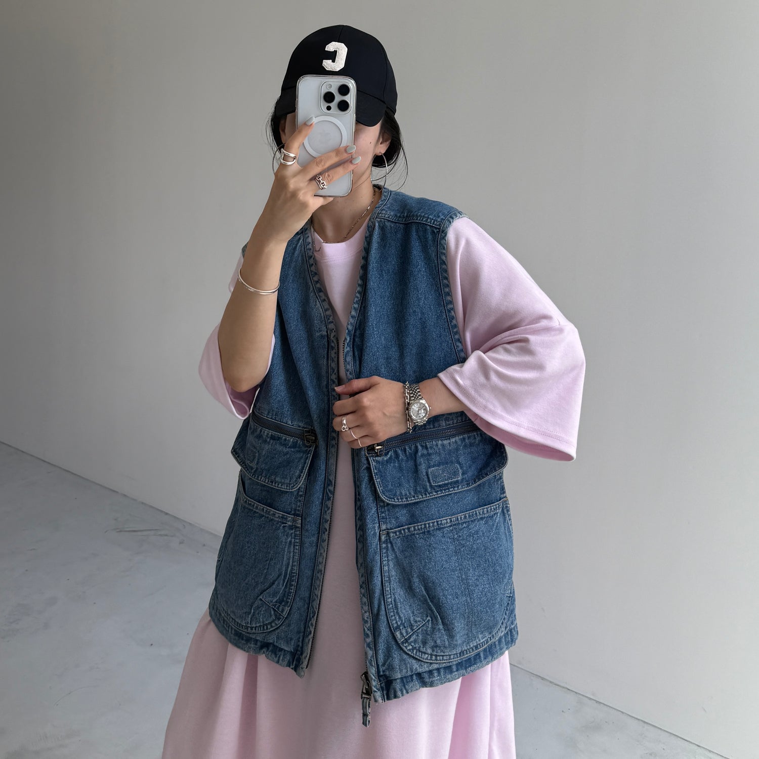 8 pockets BUDDY DENIM VEST / blue