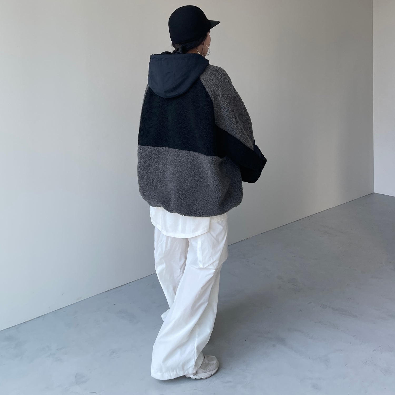 over size BOA hoodie blouson / navy