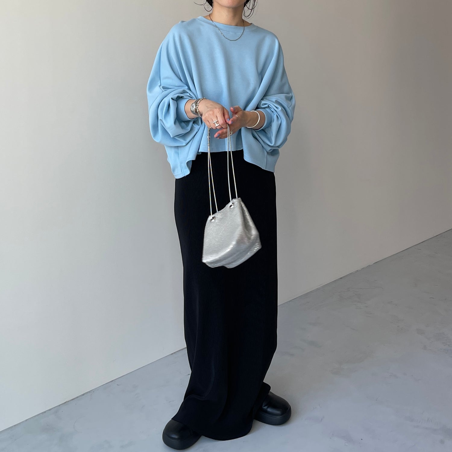 super loose light sweatee / sky blue(short)