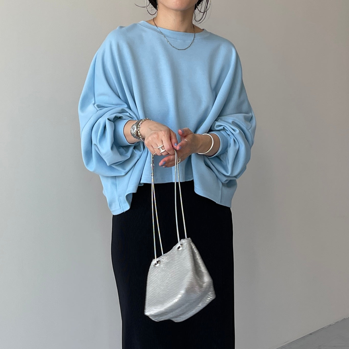 super loose light sweatee / sky blue(short)