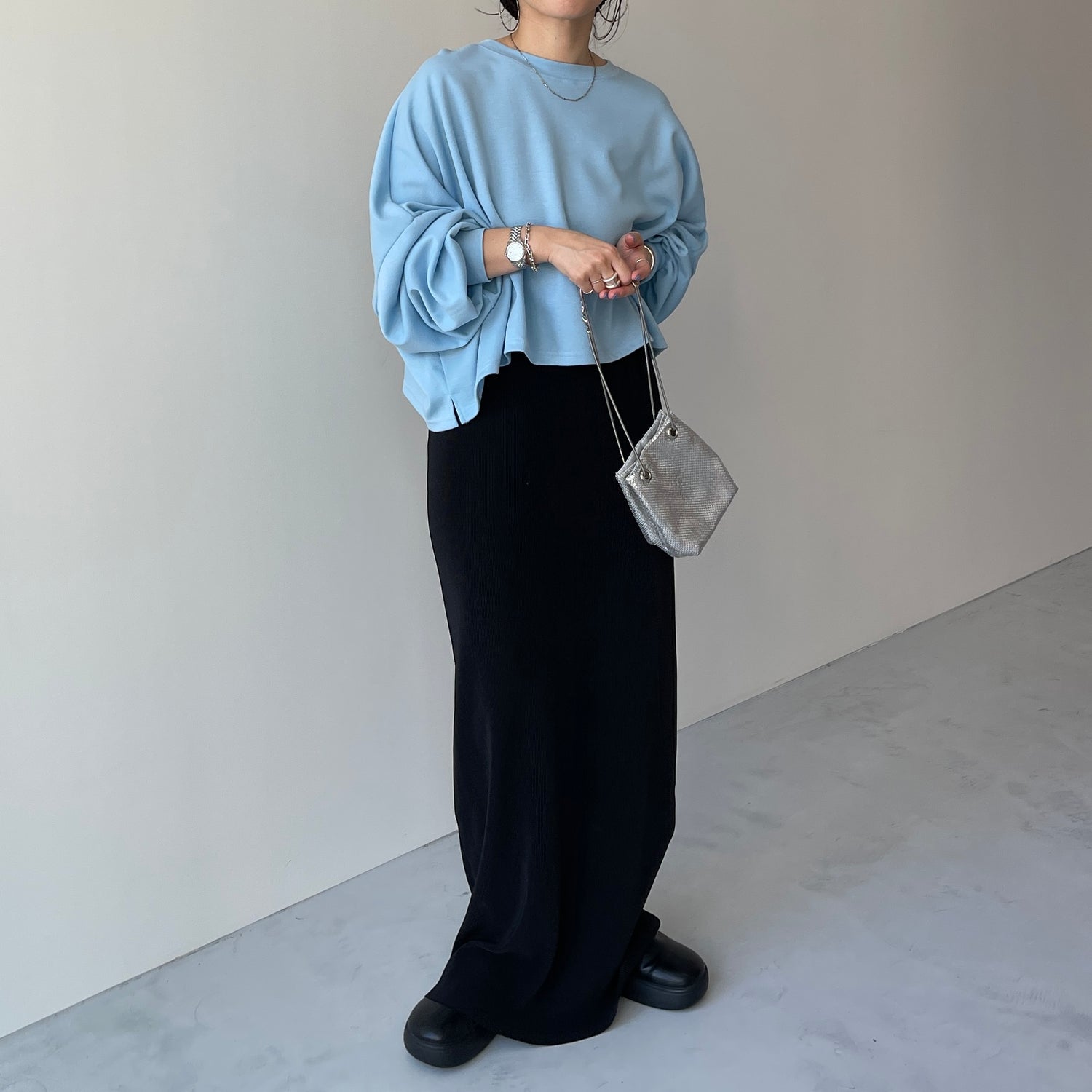 super loose light sweatee / sky blue(short)