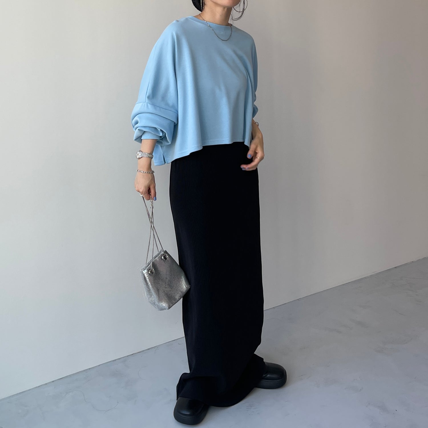 super loose light sweatee / sky blue(short)
