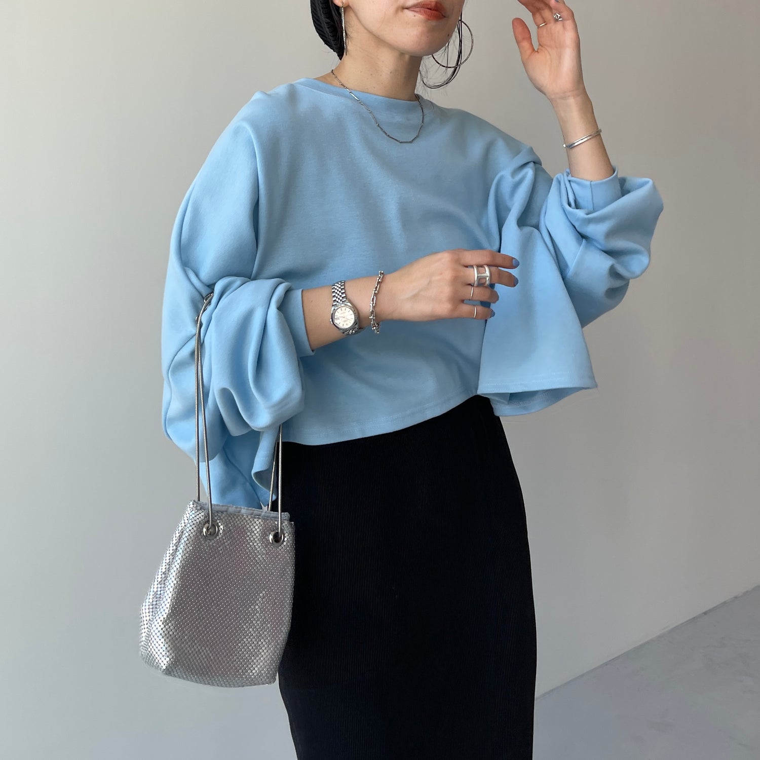 super loose light sweatee / sky blue(short)