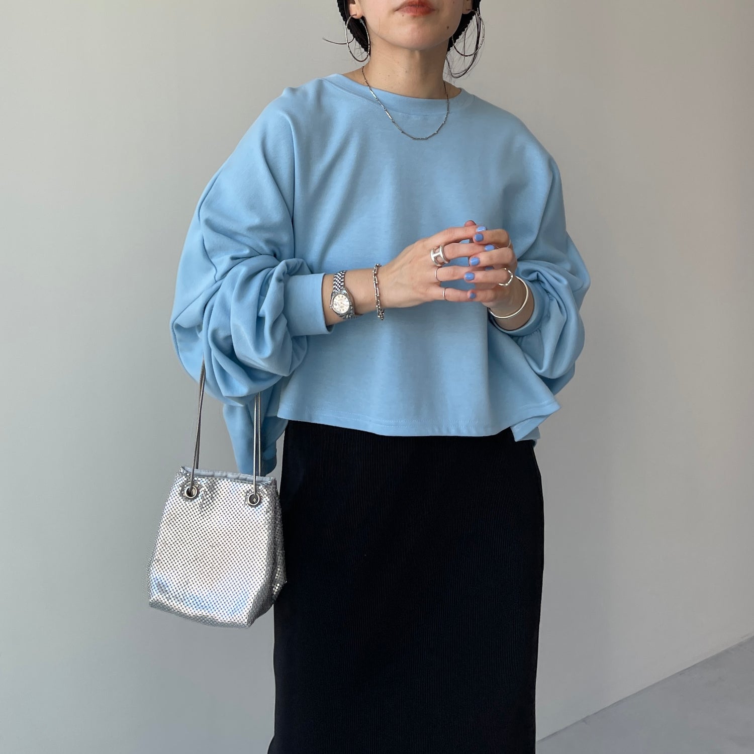super loose light sweatee / sky blue(short)