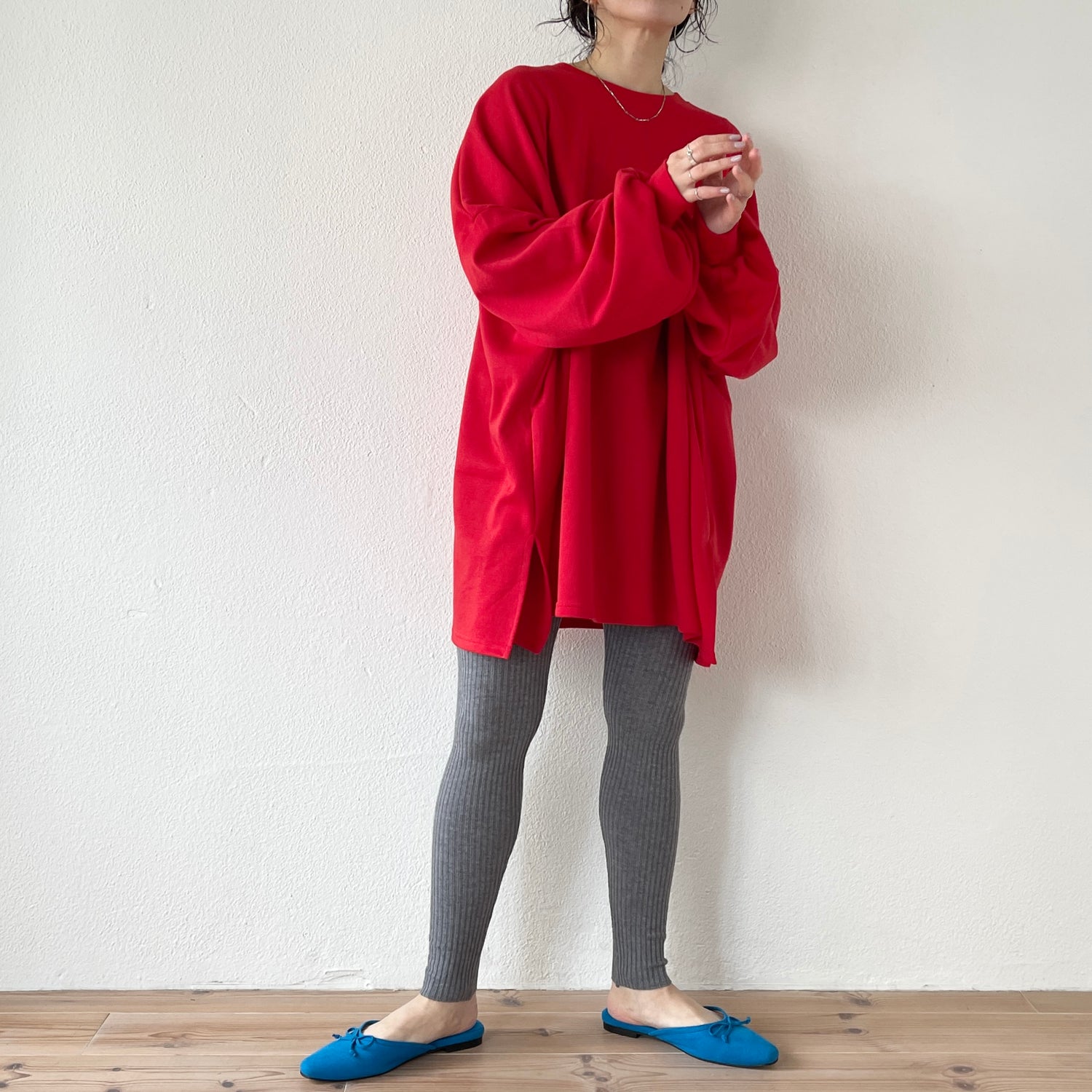 super loose light sweatee / red