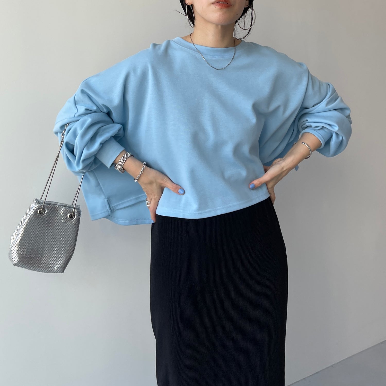 super loose light sweatee / sky blue(short)