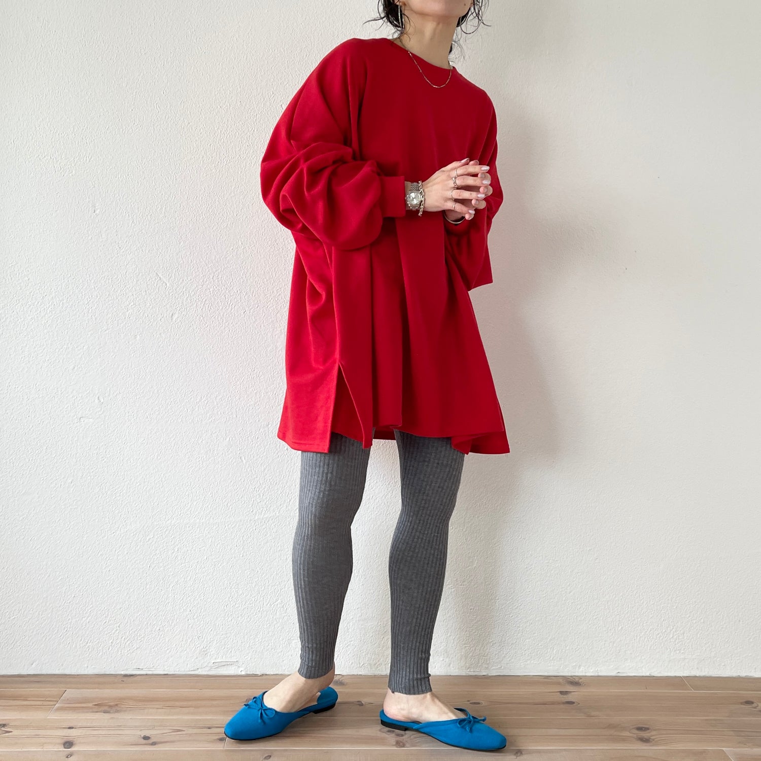 super loose light sweatee / red