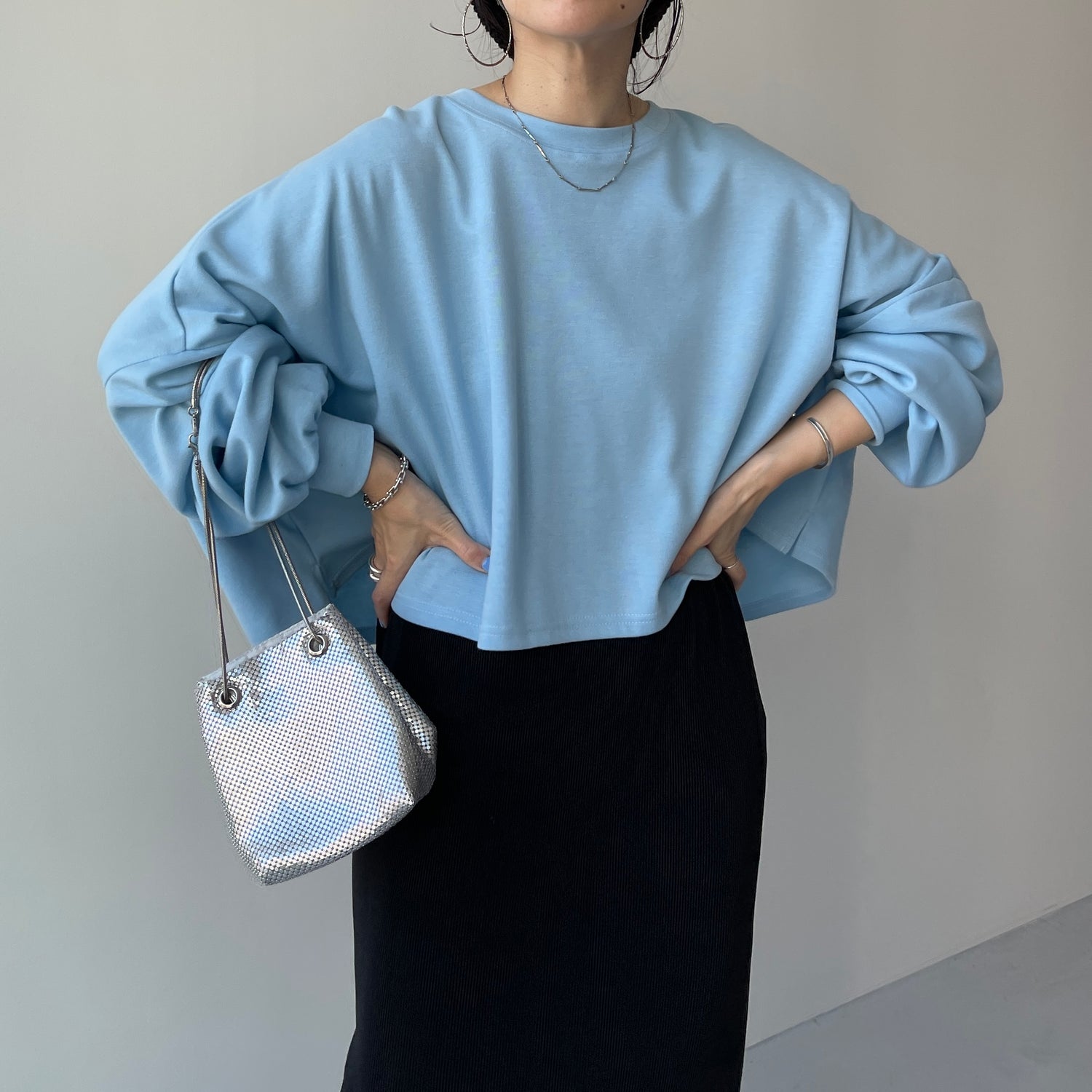 super loose light sweatee / sky blue(short)