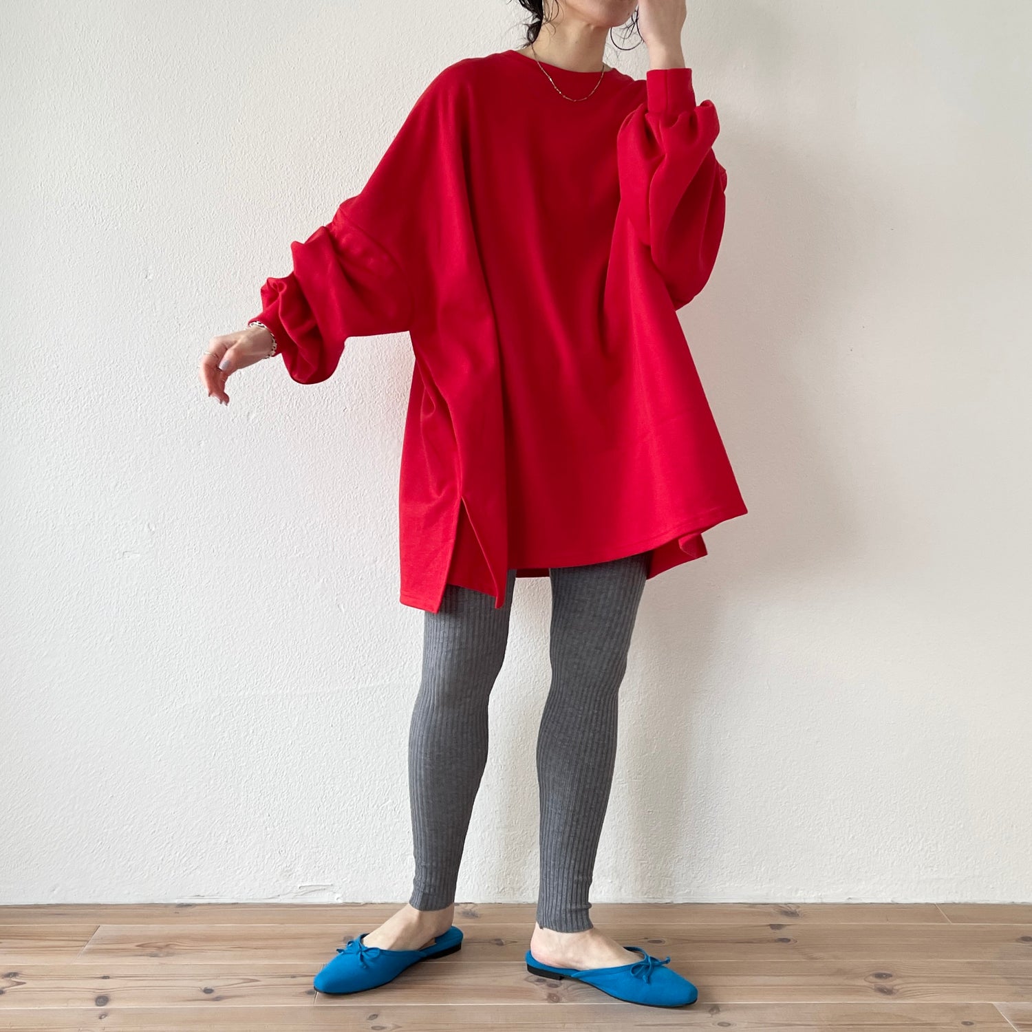 super loose light sweatee / red
