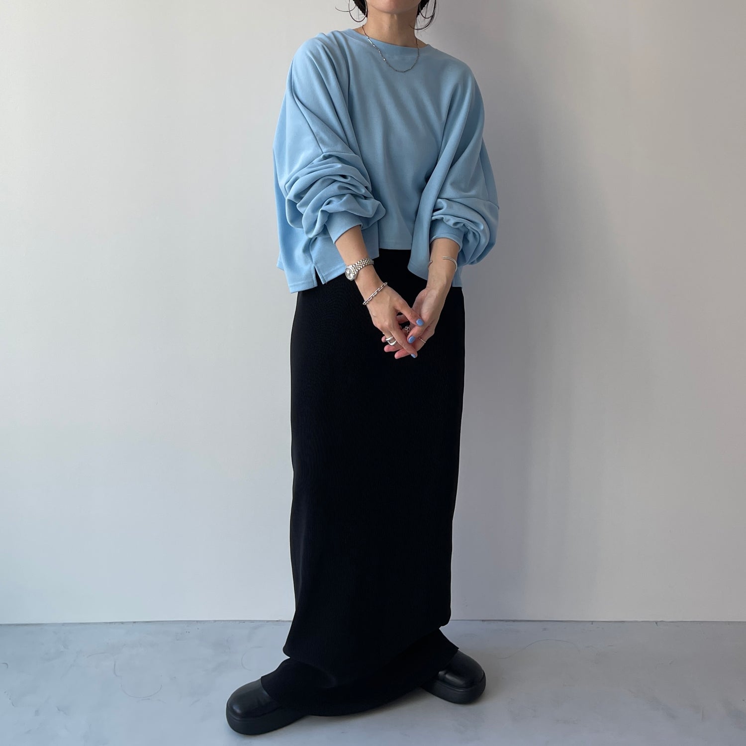 super loose light sweatee / sky blue(short)