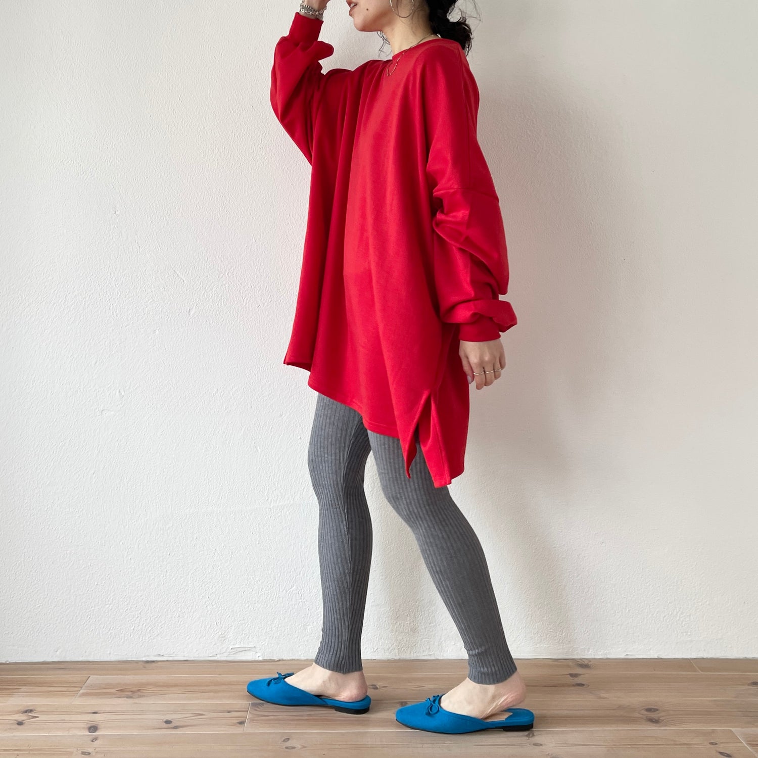 super loose light sweatee / red