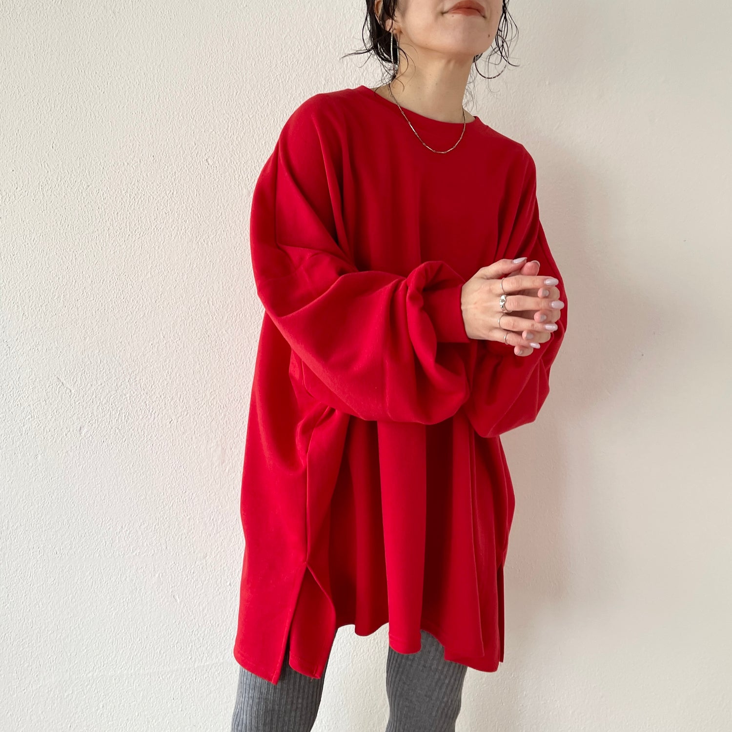 super loose light sweatee / red