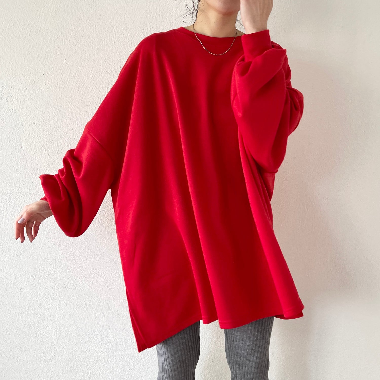 super loose light sweatee / red