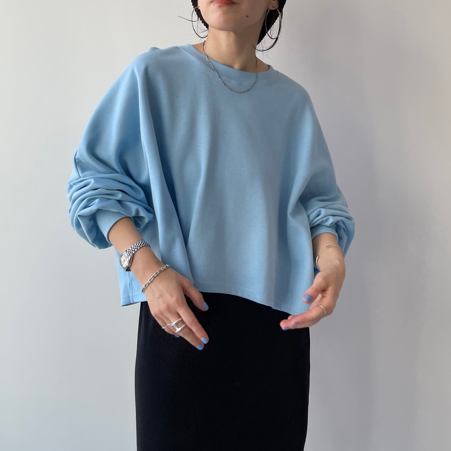 super loose light sweatee / sky blue(short)