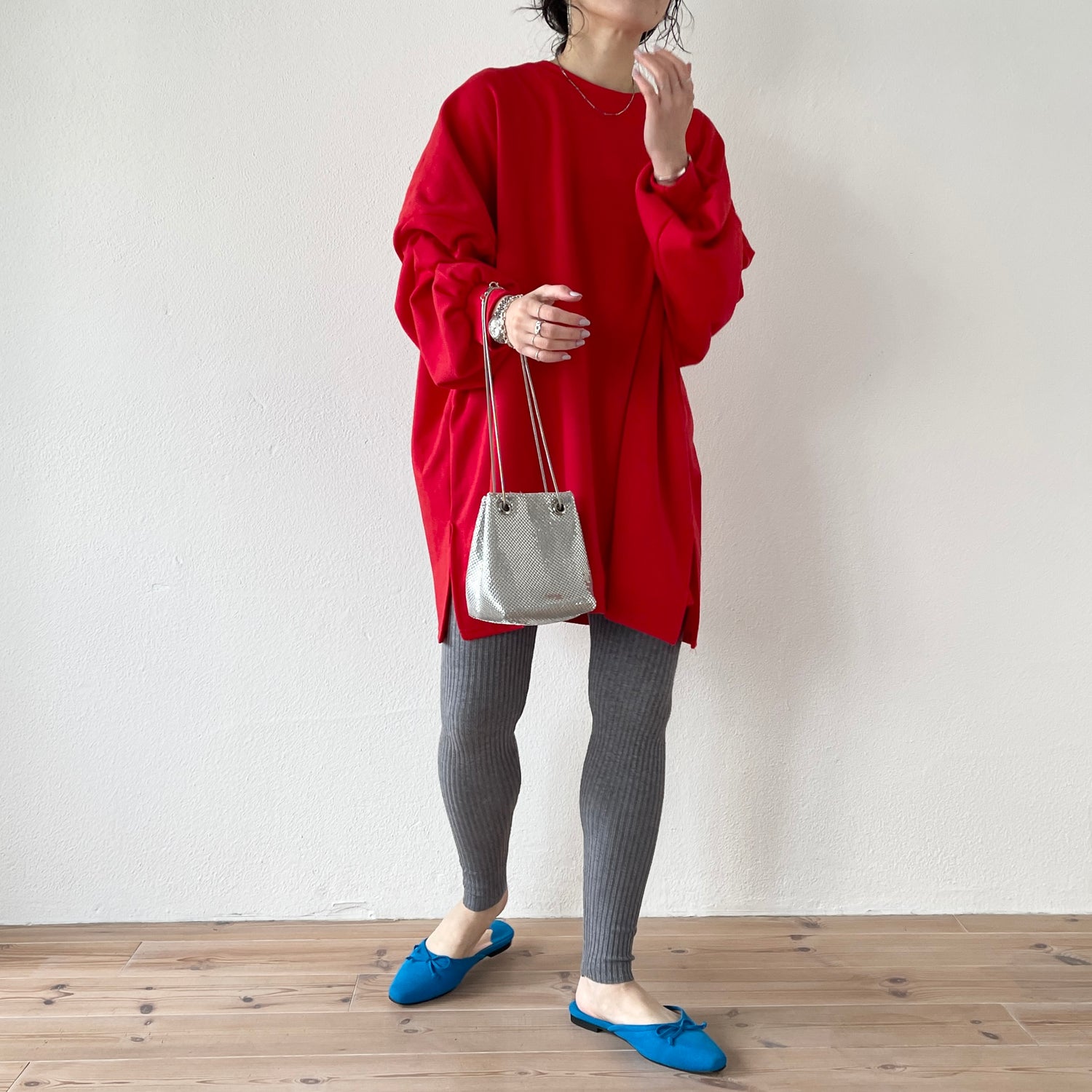 super loose light sweatee / red