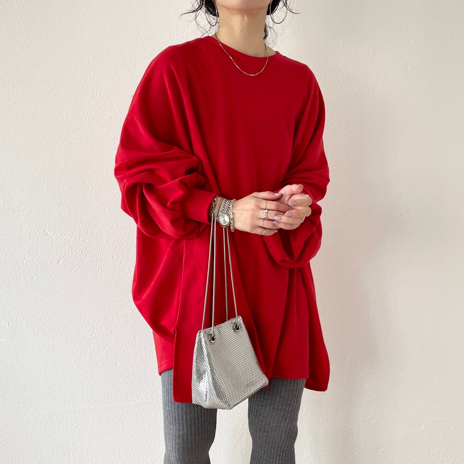 super loose light sweatee / red