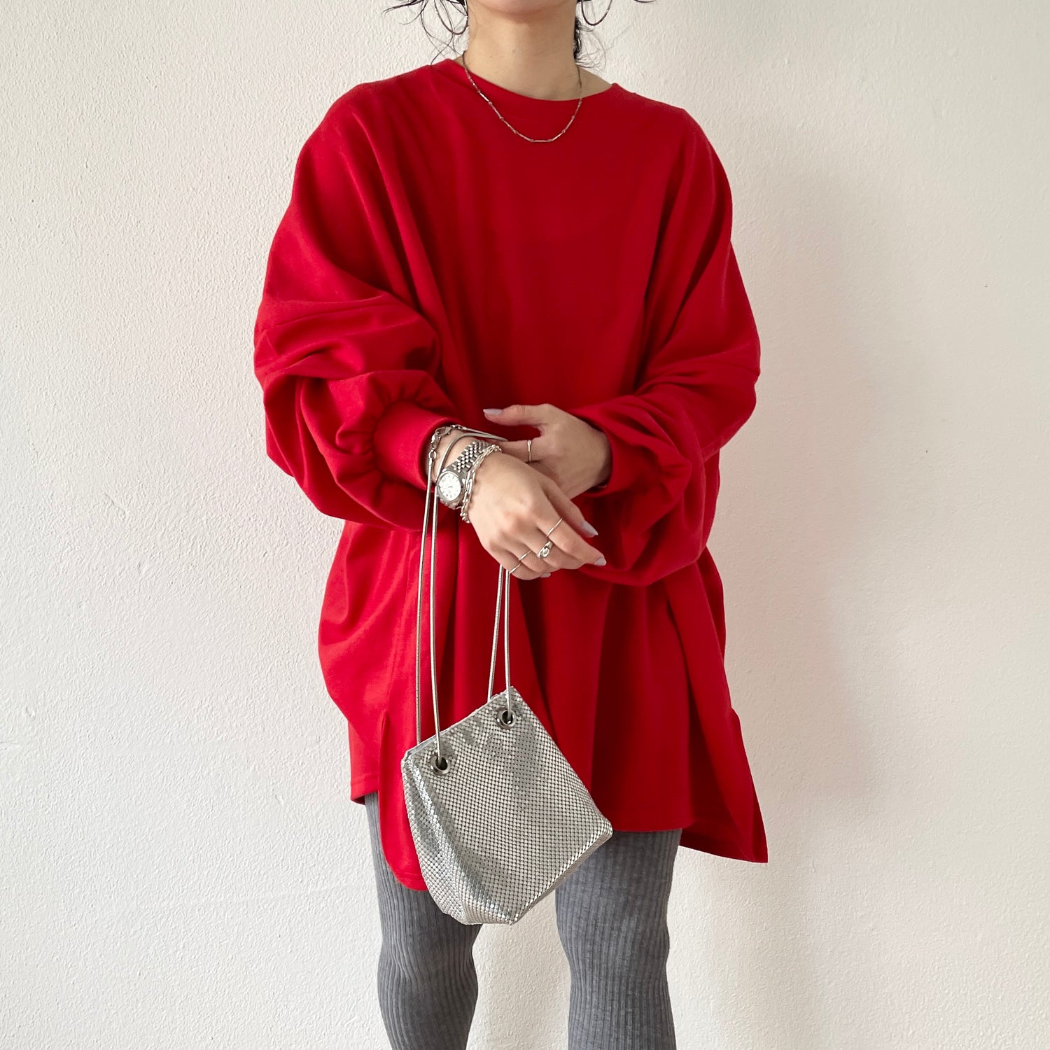 super loose light sweatee / red