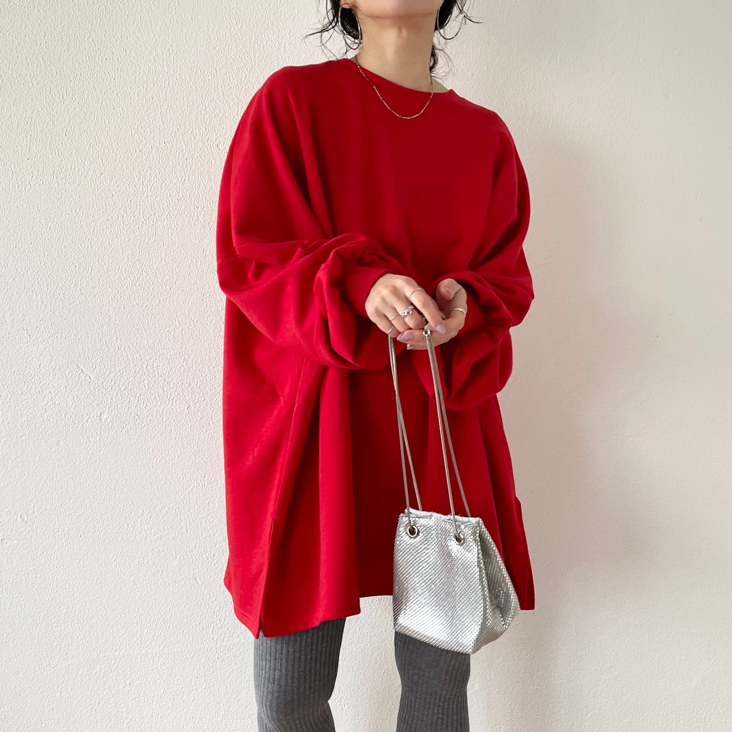 super loose light sweatee / red