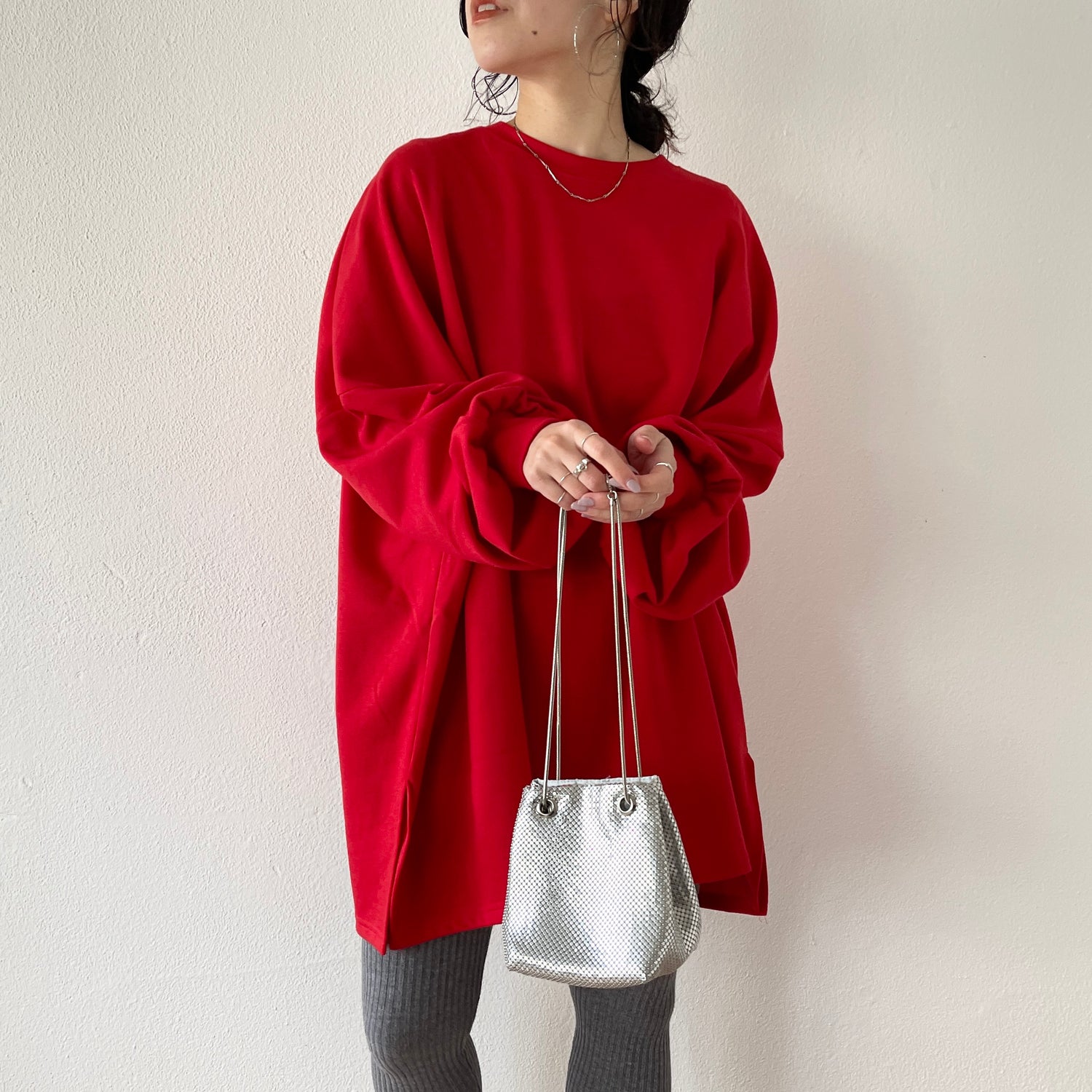 super loose light sweatee / red