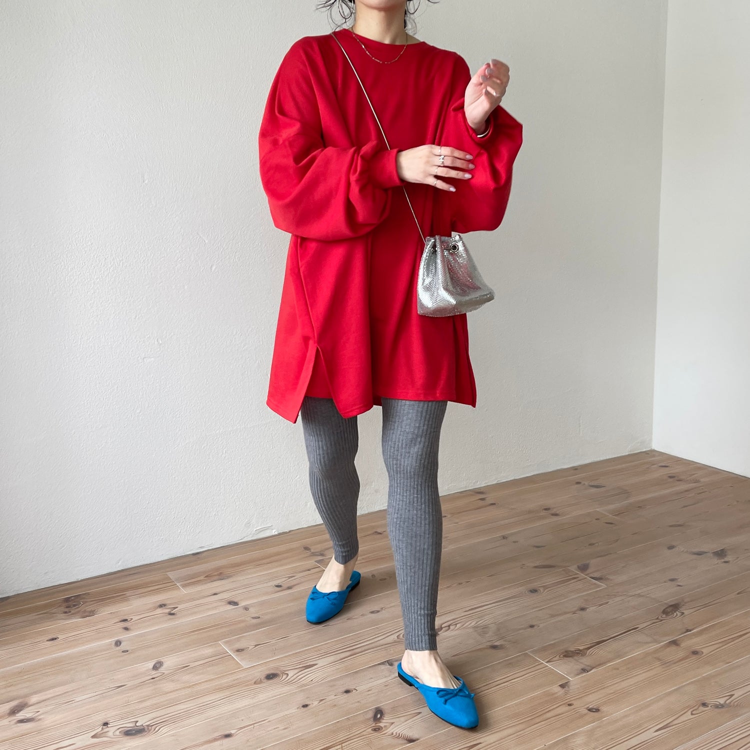 super loose light sweatee / red