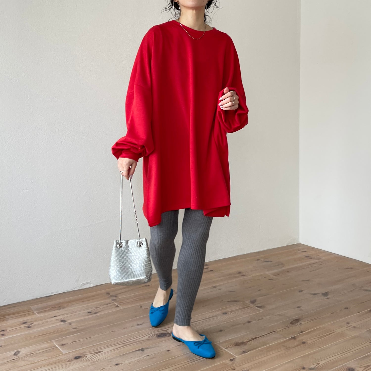 super loose light sweatee / red