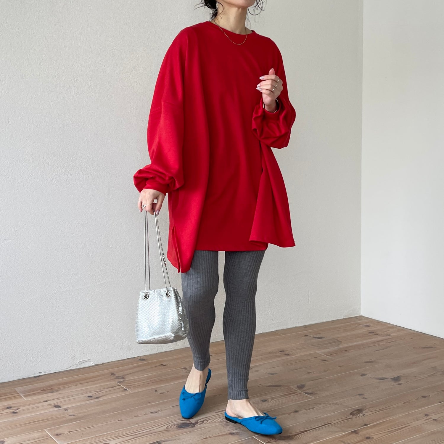 super loose light sweatee / red