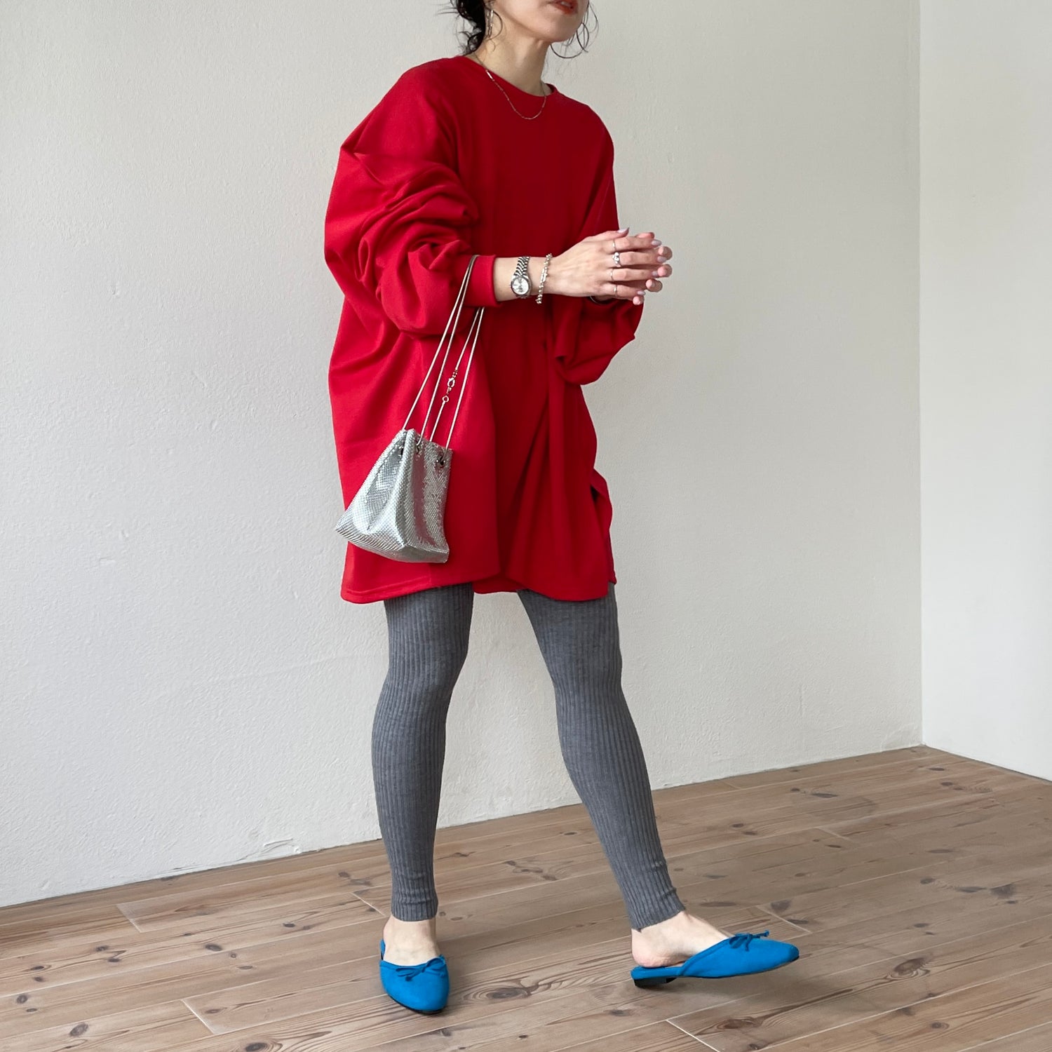 super loose light sweatee / red