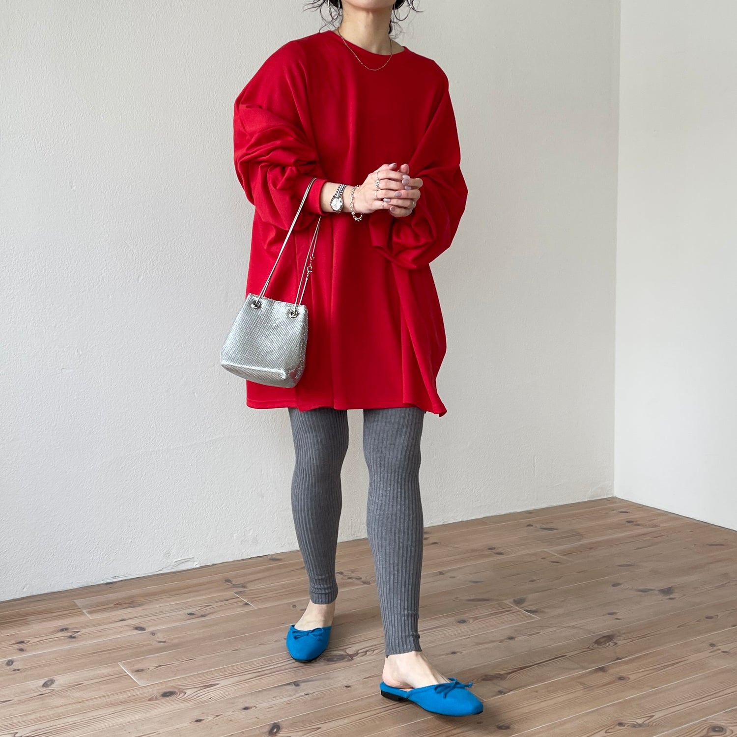 super loose light sweatee / red